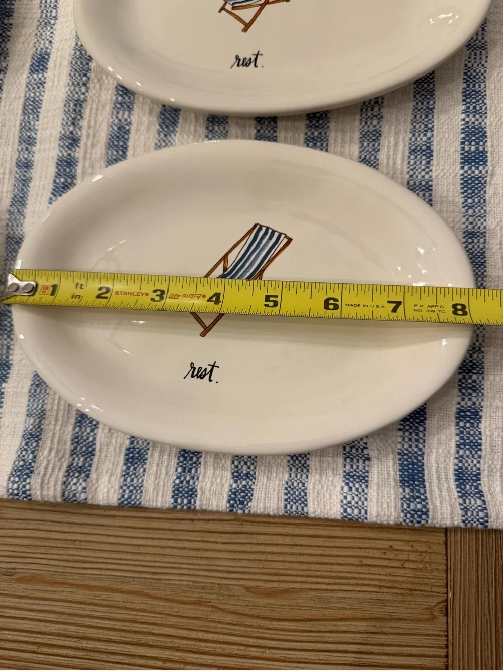 Rae Dunn Relax Rest Snack Plates Set of 4